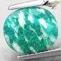 5.05 CT.Natural Oval 10*11 mm White Streaks Intense Aqua Blue Green Amazonite 天河