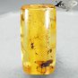 21.39 CT.Natural Cylinder 15*29 mm. Perfect Dragonfly Fly Fossil Yellow Copal