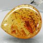 26.76 CT.Natural Pear 28.33 mm. Spider Cockroach Fossils Brandy Yellow Copal Gem