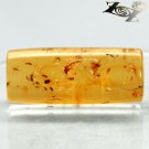 19.86 CT.Natural Cylinder 13*31 mm. Perfect Mosquito Insect Fossil Yellow Copal