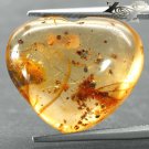 8.23 CT.Natural Heart 18*21 mm. Perfect Mayfly Insect Fossil Brandy Yellow Copal
