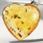 19.43 CT.Natural Heart 30 mm. Perfect Fly Insect Fossil Inside Whole Gold Copal