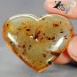 55.62 Ct.Natural Heart 37*40 mm. Perfect Insect Fossil Inside Yellow Copal