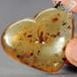 55.62 Ct.Natural Heart 37*40 mm. Perfect Insect Fossil Inside Yellow Copal
