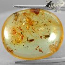 12.94 Ct.Natural Oval 21*24 mm. Spider Insect Fossil Inside Yellow Copal