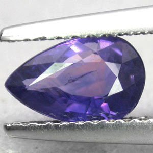 Unheated Not Enhanced VVS Natural Pear 5*8 mm. Vivid Violet Sapphire 1.02 CT.