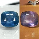 15.05 Ct.Unheated Natural Cushion 12*14 mm. Greenish Blue Color Change Sapphire