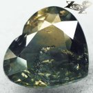 10.62 CT.Unheated Natural Heart 13.5*15 mm. Yellow Green Zone Bi Color Sapphire
