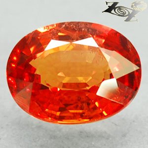 2.39 Ct.Firely Natural Oval 7*9 mm. Vivid Orange Tanga Mine Tanzania Sapphire