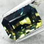 4.23 CT.Unusual Certified Unheated Natural Emerald 6.5*10 mm. Bi Color Sapphire