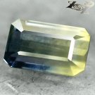 4.21Ct.Collect Grade Unheated Natural Emerald 6*10 Bi Color Yellow Blue Sapphire