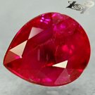 Natural Pear 5*6 mm. Vivid Juicy Blood Pigeon Red Mogok Burma Ruby 1 Ct.紅寶石