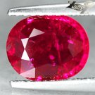 2.03 ct.Firely Natuarl Oval 7*9 mm Vivid Blood Pigeon Red Ruby, NO CHEM HEATED