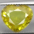 4.08 CT.Natural Heart 10*10.7 mm. Vivid Yellow Songea Mine Tanzania Sapphire Gem