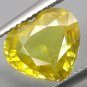 4.08 CT.Natural Heart 10*10.7 mm. Vivid Yellow Songea Mine Tanzania Sapphire Gem