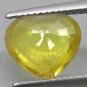 4.08 CT.Natural Heart 10*10.7 mm. Vivid Yellow Songea Mine Tanzania Sapphire Gem