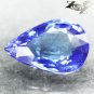 3.01 CT.Flawless Natural Pear 8*11 mm. Vivid Cornflower Purple Blue Tanzanite 坦桑