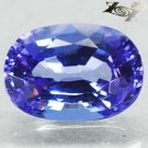 3.24 Ct.Flawless Full Fire Natural Oval 8*11 mm. Intense Blue Purple Tanzanite