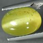 3.95 T.Natural Oval 7*10 mm Strong Cat's Eye Tanzania Yellow Green Apatite è²ç¼ç£·ç°ç³