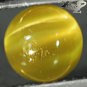 Natural Round 6.5 mm. Strong Cat's Eye Effect Intense Yellow Apatite 1.71 CT.Gem