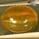 3.21 CT.Natural Oval 7*9.5 mm. Cat's Eye Effect Yellow Tanzania Apatite Gemstone