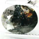 3.84 CT.Natural Oval 8*10 mm. Spark Orange Plates Matrix Gray Black Astrophylite
