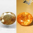 8.43 CT.Natural Oval 11.5*13.5mm. Color Shift Intense Lilac Yellow Ferro Axinite