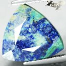 7.37 CT.Natural Trillion 13mm.Azure Blue Cool Green Tenorite Azurite Chrysocolla