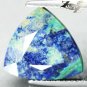 7.37 CT.Natural Trillion 13mm.Azure Blue Cool Green Tenorite Azurite Chrysocolla
