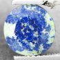 2.89CT.Natural Round 8.5 mm.Azure Blue Green World Map Azurite Chrysocolla Gems