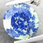 2.89CT.Natural Round 8.5 mm.Azure Blue Green World Map Azurite Chrysocolla Gems