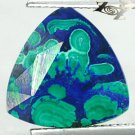 7.95 CT.Natural Trillion 13 mm. Blue Green World Map Azurite Malachite 藍銅礦 孔雀石