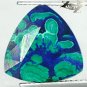 7.95 CT.Natural Trillion 13 mm. Blue Green World Map Azurite Malachite 藍銅礦 孔雀石