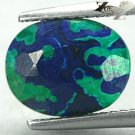 3.24CT.Natural Oval 8*10.5m Azure Blue Green World Map Pattern Azurite Malachite