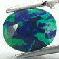 3.24CT.Natural Oval 8*10.5m Azure Blue Green World Map Pattern Azurite Malachite