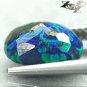 3.24CT.Natural Oval 8*10.5m Azure Blue Green World Map Pattern Azurite Malachite