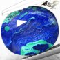 4.02 CT.Natural Oval 8.5*10 mm. Blue Green World Map Pattern Azurite Malachite