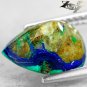 3.42 Ct.Natural Pear 9*11 mm. Sea Forest World Map Azurite Malachite &egrave;��&eacute;��&ccedil;&curren;&brvbar; &aring;&shy;�&eacute;��&ccedil;�&sup3;