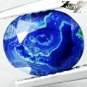 Natural Oval 7*9 mm. Azure Blue Green Vein World Map Azurite Malachite 1.99 CT.