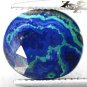 5.16 CT.Natural Oval 9.5*11 mm. Azure Blue Green Vein World Map Azurit Malachite