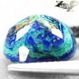 5.16 CT.Natural Oval 9.5*11 mm. Azure Blue Green Vein World Map Azurit Malachite