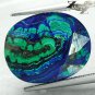 17.5 Ct.Natural Oval 14.5*18 mm. Blue Green World Map Azurite Malachite èé礦 åéç³