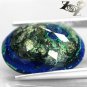 17.13 Ct.Natural Oval 16*19 Azure Blue Green World Map Pattern Azurite Malachite