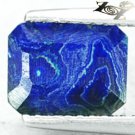 Natural Emerald 7*8.5 mm. Blue Green World Map Tracery Azurite Malachite 1.82 CT