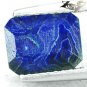 Natural Emerald 7*8.5 mm. Blue Green World Map Tracery Azurite Malachite 1.82 CT
