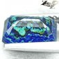 Natural Emerald 7*8.5 mm. Blue Green World Map Tracery Azurite Malachite 1.82 CT