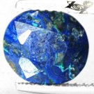 2.57 CT.Natural Oval 8*9 mm. Mountain Sea Forest World Map Azurite Malachite Gem
