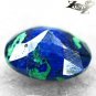 Natural Oval 7*8 mm. Hard Azure Blue Green World Map Azurite Malachite 1.56 CT.