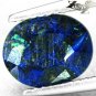 3.04 CT.Natural Oval 8*10 mm. Almost Hard Azure Blue World Map Azurite Malachite