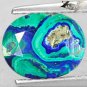 2.33 Ct.Natural Oval 8*10mm World Map Pattern Azure Blue Green Azurite Malachite